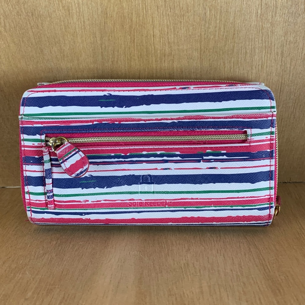 Striped Multi Section Wallet - Picture 2 of 8